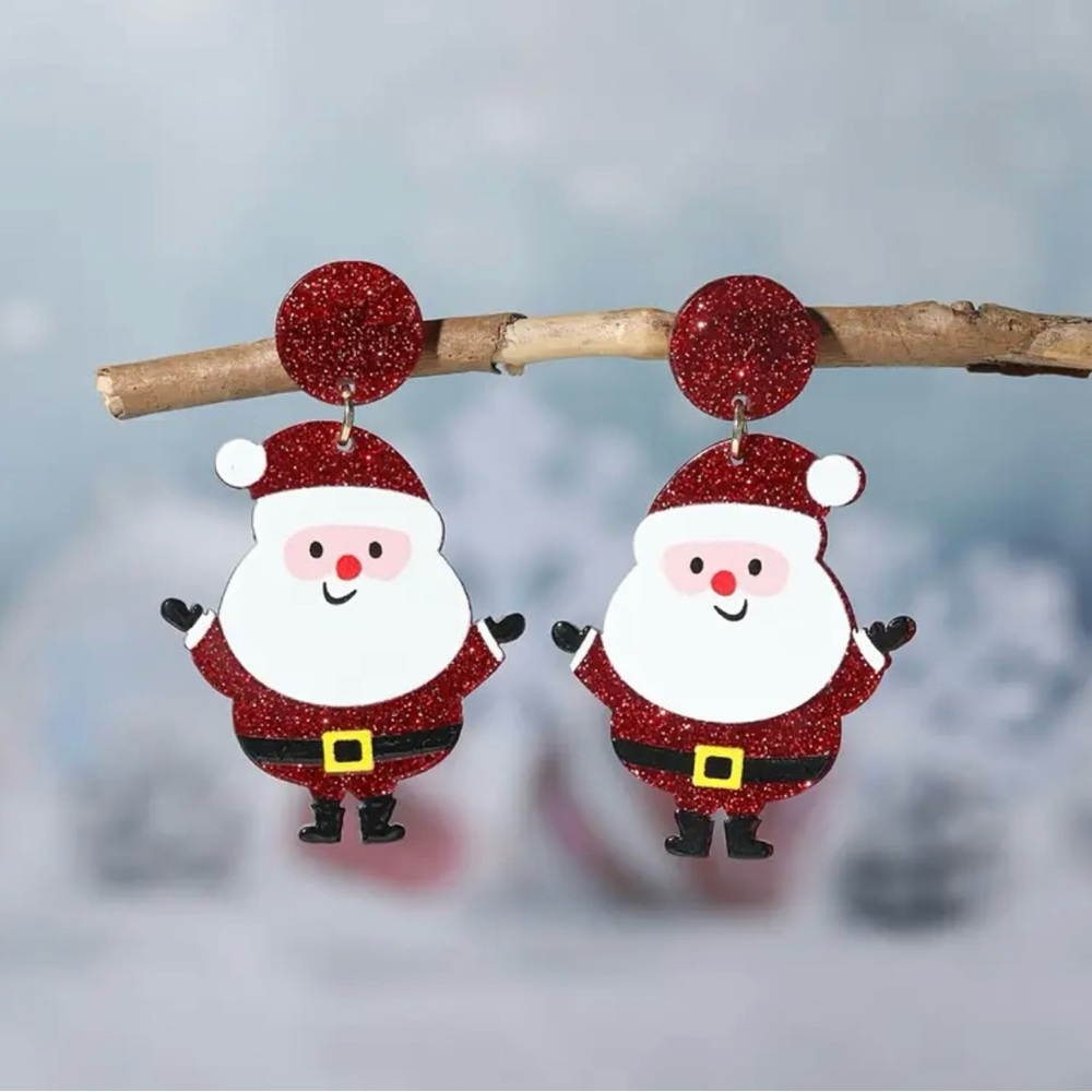 Festive Santa Claus Earrings for Kids